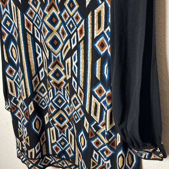 Laundry by Shelli Segal Shift Dress Split Neck open sleeve  Geometric.pa… - Picture 6 of 8